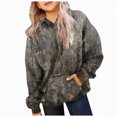 thumbnail image 4 of Staki Girl's Camo Hoodies Long Sleeve Oversized Sweatshirts Hoodie Pullovers Streetwear Trendy 2-12Y(Light Gray,11-12 Years), 4 of 7