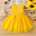 thumbnail image 6 of Gubotare Baby Girl Floral Dress Girls and Toddlers'Knit Short-Sleeve Cinch-Waist Dresses 6 9 Months (Yellow,6-9 Months), 6 of 7