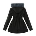 thumbnail image 1 of Women Solid Color Coat Button Down Overcoat Fluffy Jacket Windproof Outer Coat Long Sleeve Cardigan Warm Winter Overcoat, 1 of 7