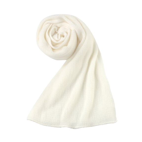 INSPIRE CHIC Women's Scarf Stylish Knitted Long Rectangle Shape Warm Winter Scarf White 180x30cm/71x12"