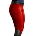 thumbnail image 3 of YOIAVAIOY Women Horse Riding Pants Stretch Slim Yoga Pants High Waisted Solid Lightweight Horseback Tights with Pocket Red XXXL, 3 of 7