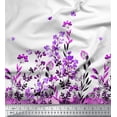 thumbnail image 3 of oneOone Georgette Viscose Fabric Leaves & Flower Panel Printed Fabric 1 Yard 42 Inch Wide, 3 of 3