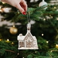 thumbnail image 5 of HmNPlay Christmas Village Houses Ornaments Set of 4 Plastic Hanging Decor for Xmas Tree Home Holiday Winter Decorations Family Gift, 5 of 9