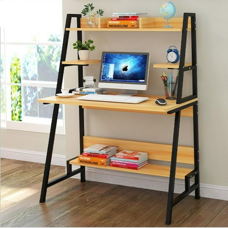 Wood Computer Desk Pc Laptop Table Shelf Stand Organizer