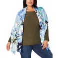 thumbnail image 1 of INC International Concepts Women’s Abstract Floral Super-Soft Wraps, Pastel Blue, 1 of 1