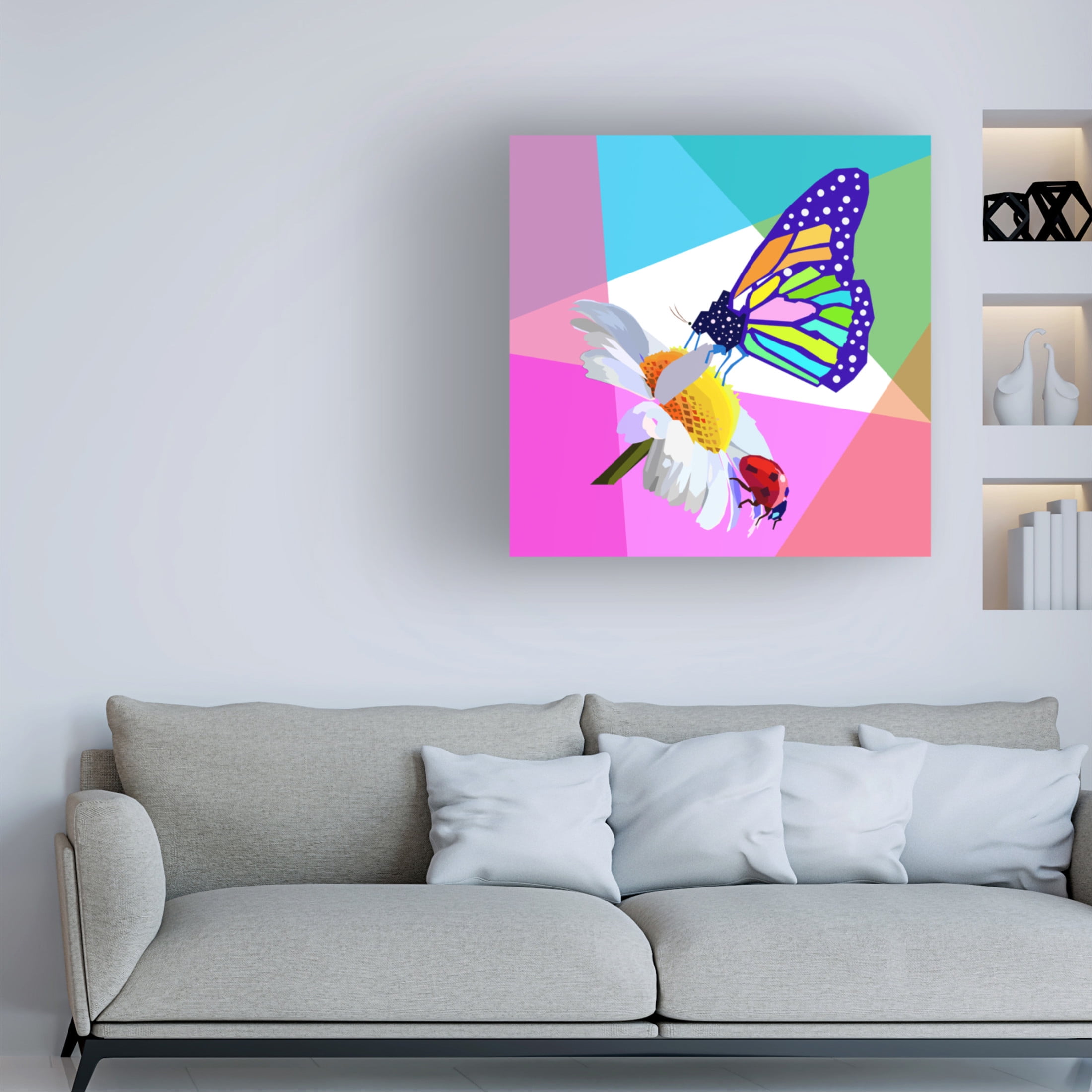 Canvas Wall Art - Surapol Pansanit 'Butterfly' Wall Art for Living Room, Bedroom, or Office Décor by Trademark Fine Art - 18 x 18 Inches