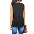 thumbnail image 3 of Camisetas sin mangas para mujer, estilo informal, elegante, con cuello en V, sin mangas, con botones, para trabajo, viaje de negocios, 3 of 5