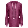 thumbnail image 4 of Women's Casual Lightweight Hoodies Long Sleeve Drawstring Sweatshirts Hot Pink S, 4 of 5