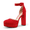 RED-SUEDE, variant on Women's High Chunky Platform Closed Toe Block Heels Square Toe Ankle Strap Dress Wedding Party Pumps Shoes AURELIA