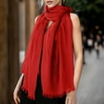 thumbnail image 2 of UJNDER Womens Solid Color and Linen Scarf for All Season Beach Strip Scarf Versatile Fashion Brick Red, 2 of 5