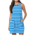 thumbnail image 1 of Vestido de Verano para Mujeres, Vestido de Cuello Redondo sin Mangas de Bolsillo de Impresión de Moda Casual Hecha de 95% Poliéster 5% Spandex para Primavera Verano, Vestido Sexy para Mujeres, 1 of 6