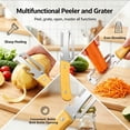 thumbnail image 1 of Pelador y rallador multifuncional con cuchillas de acero inoxidable, mango ergonómico, apto para lavavajillas, versátil para pelar, rallar y extraer cáscara en la cocina., 1 of 9