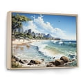 thumbnail image 2 of Designart "Rio s Copacabana Beach I" Nautical & Beach Floater Framed Canvas Print, 2 of 7