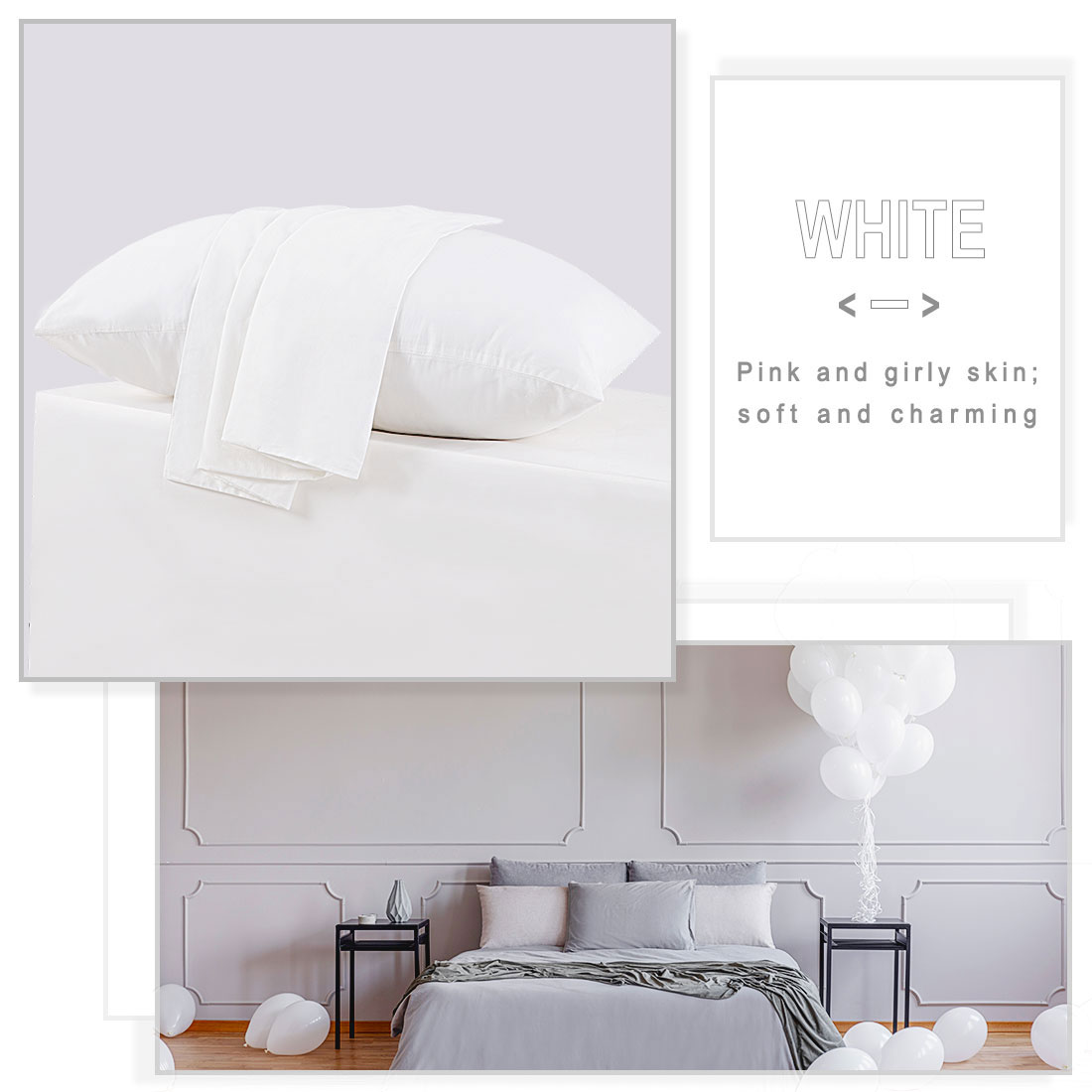 Unique Bargains 300TC Cotton Body Pillow Cover Case, 21" x 55"