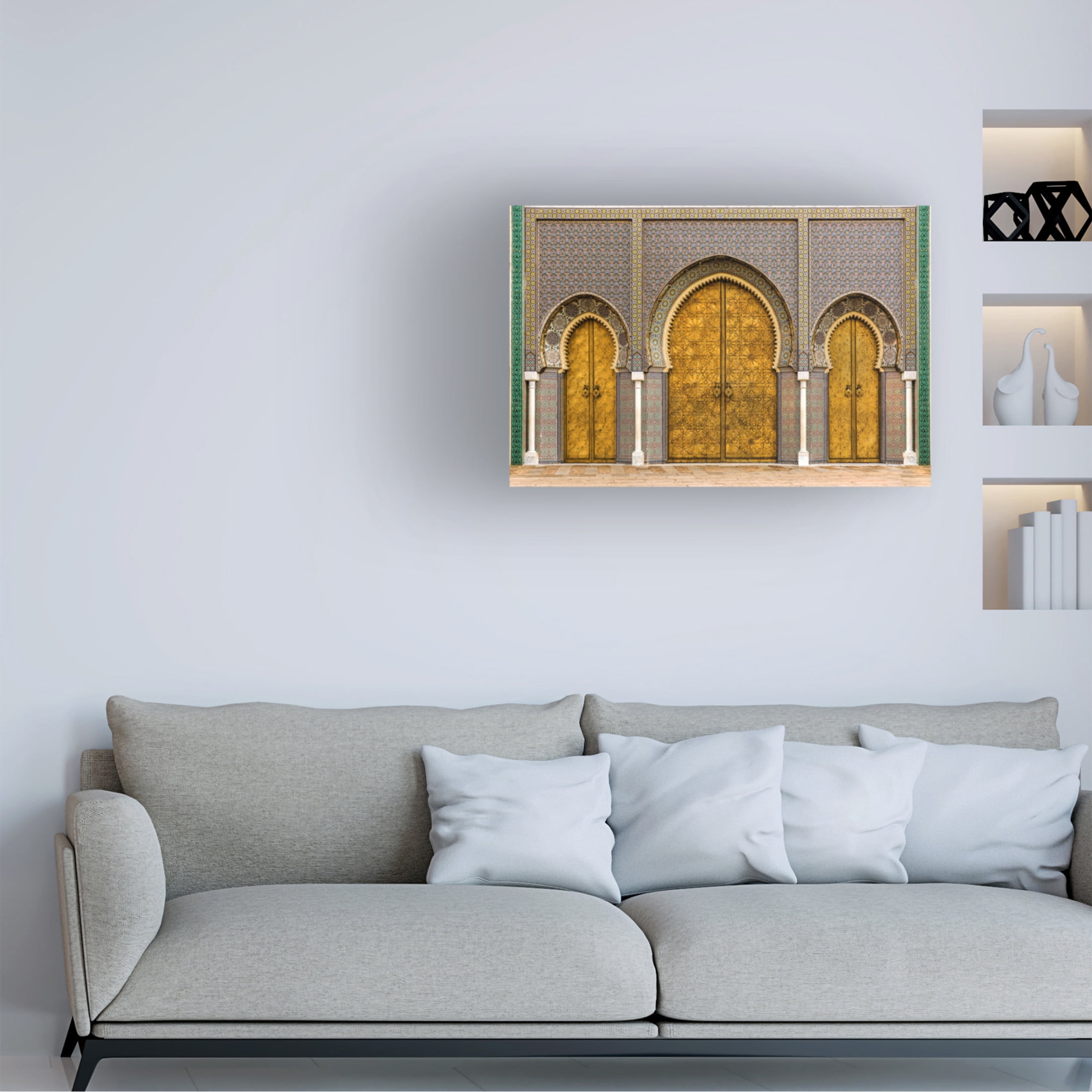 Canvas Wall Art - Jois Domont 'Three Doors' Wall Art for Living Room, Bedroom, or Office D?cor by Trademark Fine Art - 47 x 30 Inches