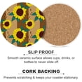 thumbnail image 6 of GZHJMY 2Pcs Round Retro Sunflower Pattern Ceramic Coasters with Cork-Backed for Coffee Drink, Cup Mat Absorbent Stone Coasters, 6 of 6