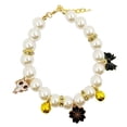 thumbnail image 1 of Pet pearl collar, 1 piece pearl crystal dog necklace with adjustable cat necklace collar, 1 of 5