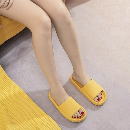 

YOTAMI Women s Sandals Fashion 2022 Woman Massage Shower Bathroom Open Toe Super Thick Sole SandalsSuper Soft Home Yellow