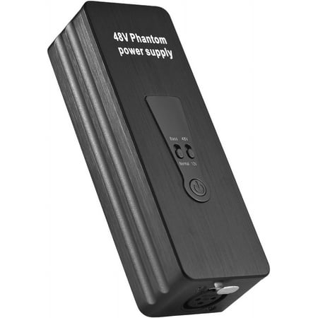 48V/12V Phantom Power Supply for Condenser Microphones Mic Preamp Plug and Play Rechargeable Phantom Power Low Noise and Interference-Free Up to About 18H Working Time Interviews Recording