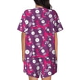 thumbnail image 6 of Susaid Vintage Vinyl Record Print Women's Pajama Set, Button-Up Sleepwear with Elastic Waist Shorts, Perfect for Lounging, Yoga, Beach, and Casual Wear-Medium, 6 of 7
