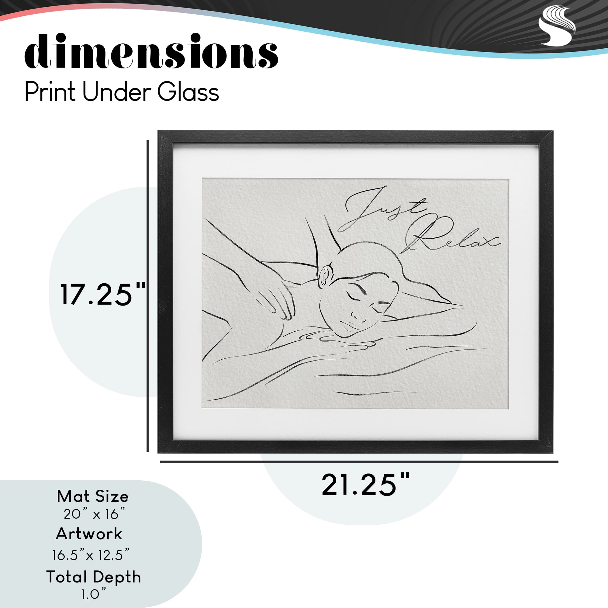 Stupell Industries Just Relax Massage Contour Black Framed Print Under Glass, design by Marcus Prime