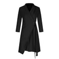 thumbnail image 4 of biudgviw Mini Dress for Women Fall Wrap V Neck Long Sleeve Dresses Belted Bodycon Dress Formal Work Pleated Cocktail Dress, 4 of 5