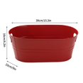 thumbnail image 2 of Large Yellow Oval Metal Tub with Handles Versatile Storage Solution for Home, Garden, Parties, and Events, 2 of 4