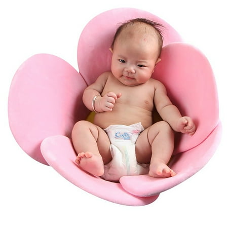 Bath Tub Faceplate Baby Bathtub Newborn Baby Boys Girls Foldable Soft Flower Petal Shape Bathtub Pad Support Cushion Mat ()