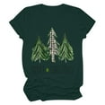 thumbnail image 2 of LoyisViDion Women'S Casual Round Neck Short-Sleeved Christmas Tree Printed T-Shirt Top Green 10(XL), 2 of 6