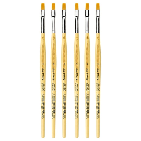da Vinci JUNIOR Synthetics Student Brush, Synthetic, Tempera, Round, Series 304, Size 4, Pack of 6