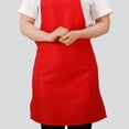 thumbnail image 2 of Adjustable Bib Apron Waterdrop Resistant with Pockets Cooking Kitchen Aprons for Women Men Chef, Red, 2 of 9