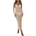 thumbnail image 1 of Blouse à Manches Longues pour Femmes, Couleur Unie, Couverture d'Été avec Col Rond, Tunique Décontractée pour Usage Quotidien et Fêtes, 1 of 9