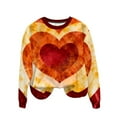 thumbnail image 5 of Craaazy Women's Cute Valentines Day Tops Loose Crew Neck Long Sleeve T-Shirts, 5 of 9