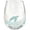B, variant on Sea Life Printed Stemless Wine Glass, Clear Reusable Glass Tumbler for Wine, Iced Coffee, Beach Party & Home Gathering