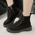 thumbnail image 2 of Black Women Mid Heel Mid Calf Boots Thick Sole Cool Street Style Fall Winter Trendy Boots Comfortable Casual Footwear, 2 of 4