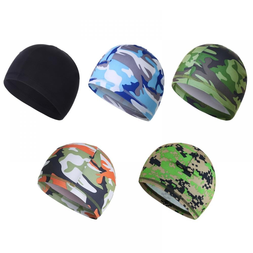5 Pieces Sweat Wicking Cap Running Hats Skull Cap Helmet Liner for Men