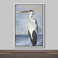 thumbnail image 3 of wall26 Framed Canvas Print Wall Art Blue Beach Wave Ocean Sea Crane Bird Nature Wilderness Illustrations Modern Art Decorative Rustic Relax/Calm for Living Room, Bedroom, Office - 16"x24" W, 3 of 5