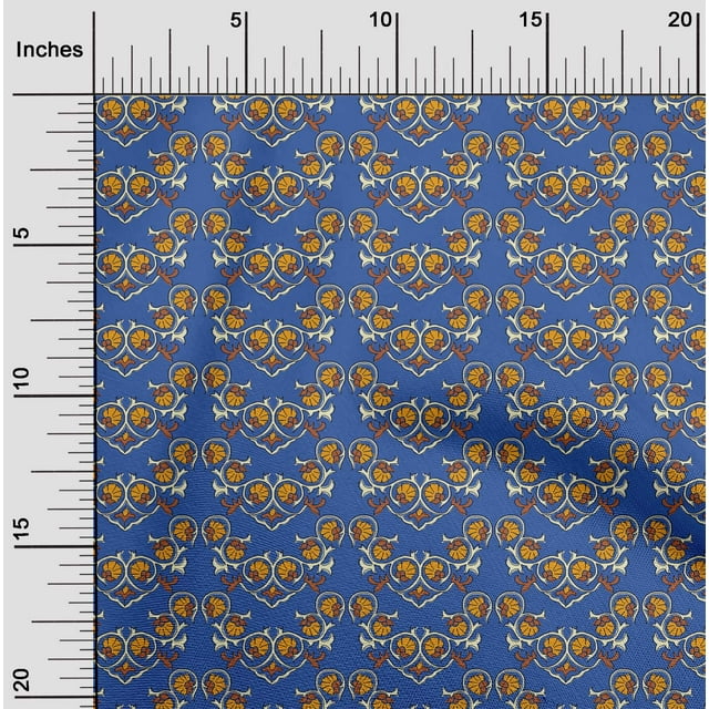 oneOone Tissu Georgette Viscose Imprimé Floral 1 Yard 42 Pouces de Large
