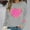 Gray, variant on Womens Oversized Sweatshirts Valentine's Love Heart Printed Shirts Long Sleeve Round Neck Blouses Valentine's Day Sweater Pullover Tops