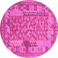 thumbnail image 1 of Ahgly Company Indoor Round Oriental Pink Traditional Area Rugs, 5' Round, 1 of 4