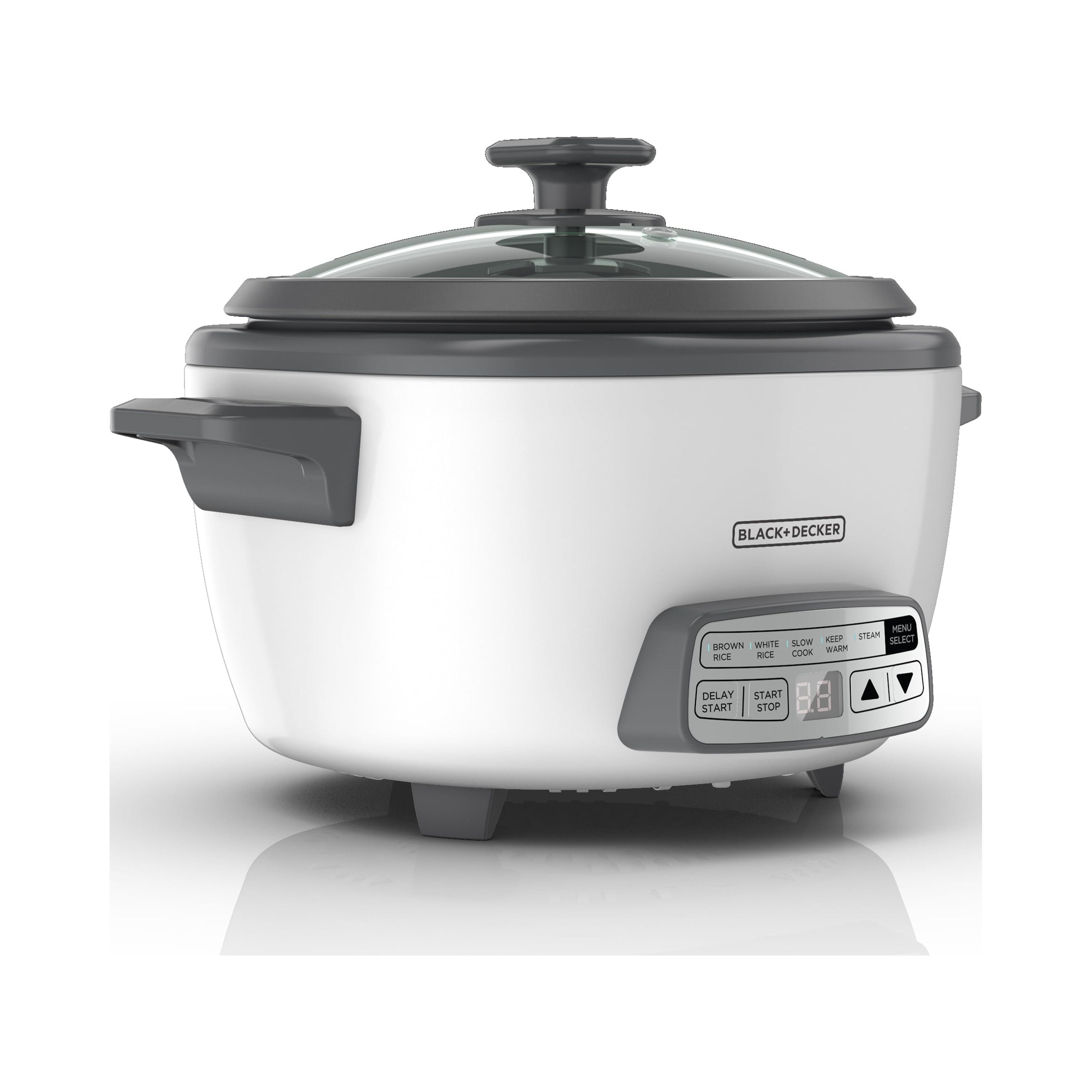 BLACK+DECKER 14-Cup Digital Rice Cooker and Steamer, White, RCD514 