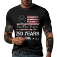 thumbnail image 4 of 250th Anniversary Shirt T Shirts for Men Crewneck Short Sleeve Graphic Crew Neck Relaxed Fit T-Shirt Gift for Men Black,2XL, 4 of 6