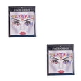 thumbnail image 3 of Vogacara Ojo cara gemas joyas Bling pegatinas de diamantes de imitación ceja temporal elegante arte disfraz fiesta Festival maquillaje colorido Vistoso 2Conjunto, 3 of 6