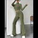 thumbnail image 5 of Conjunto de Pijama de Larga para Mujer, Conjunto de Pijama Informal de 2 Piezas, Ropa de Dormir de Otoño Verde M, 5 of 8
