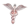thumbnail image 3 of Broche cruzado con alas de Ángel, broche , regalo de cumpleaños, insignia de solapa para fiesta, Pin de personalidad para sombrero, suéter, Rosa, 3 of 8