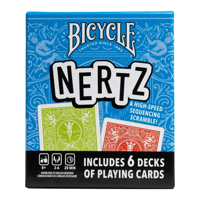 Bicycle Nertz Playing Card Game Fast and Fun Multiplayer Solitaire 6 Decks of Cards Jumbo Index 6 Players Walmart