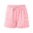 thumbnail image 6 of MEZZALL Women Casual Solid Color Elastic Waist Pocket Athletic Shorts Comfortable Breathable Workout Running Yoga Shorts Trendy Summer Daily Bottoms, 6 of 6