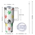 thumbnail image 3 of 40oz Cannabis Leaves Theme Tumbler with Handle, Spill Proof Lid: 40 oz Cannabis Leaves Travel Must Haves Tumbler, Straw Double Insulated Travel Cup Cannabis Leaves Gifts, 3 of 5