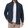thumbnail image 1 of CHAQUETA DE FELPA SUAVE INSPIRE CHIC PARA HOMBRES, ROPA DE INVIERNO, CON CUELLO ALTO, CREMALLERA, CHAQUETAS SUAVES TAMAÑO S AZUL, 1 of 5