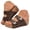 Coffee, variant on Slip on Wedge Sandals for Women Comfortable Platform Slides Dressy Casual Summer Beach Cork Footbed Shoes 2026 Black Size 8.5